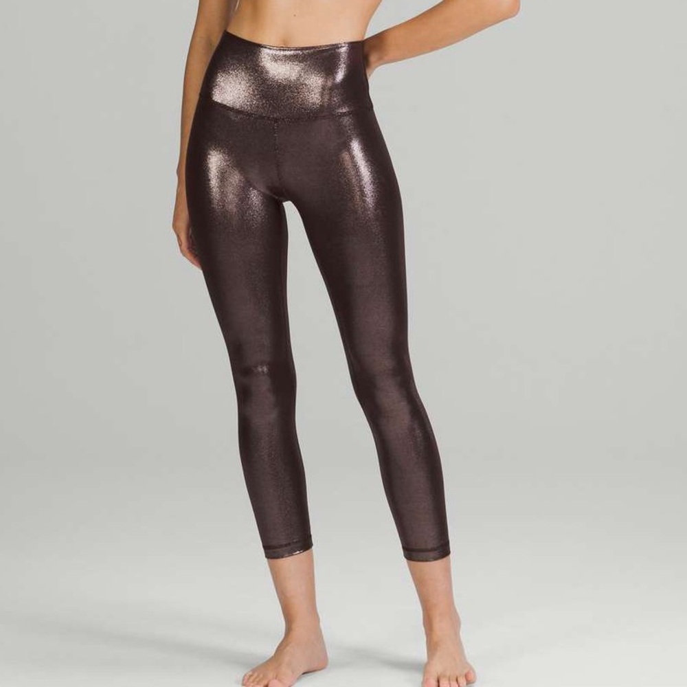 Lululemon Align high rise crop 23" shine Radiate Foil Print French Press